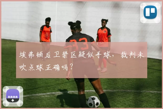 埃弗顿后卫禁区疑似手球，裁判未吹点球正确吗？